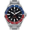 Tag Heuer Aquaracer GMT Caliber 7 Pepsi Black Dial Silver Steel Strap Watch for Men - WAY201F.BA0927