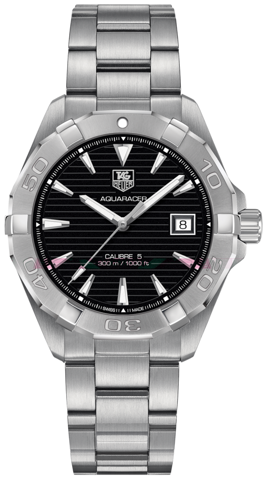 Tag Heuer Aquaracer Automatic 41mm Black Dial Silver Steel Strap Watch for Men - WAY2110.BA0928