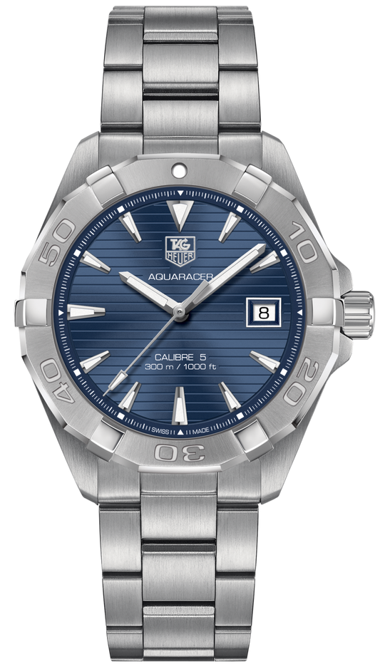 Tag Heuer Aquaracer Automatic 41mm Blue Dial Silver Steel Strap Watch for Men - WAY2112.BA0928