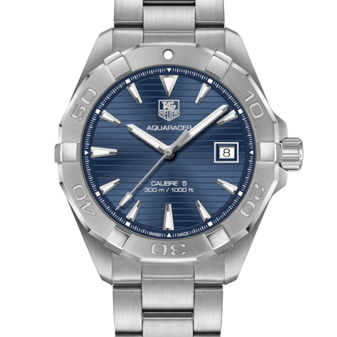 Tag Heuer Aquaracer Automatic 41mm Blue Dial Silver Steel Strap Watch for Men - WAY2112.BA0928