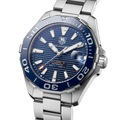 Tag Heuer Aquaracer Calibre 5 Blue Dial Silver Steel Strap Watch for Men - WAY211C.BA0928