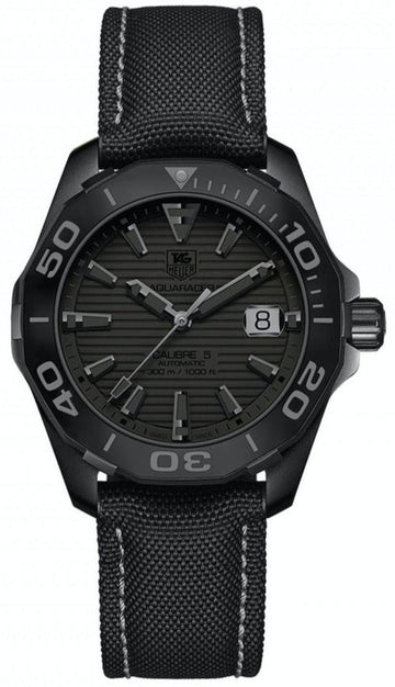 Tag Heuer Aquaracer 300 Swiss Limited Edition Black Dial Black Nylon Strap Watch for Men - WAY218B.FC6364