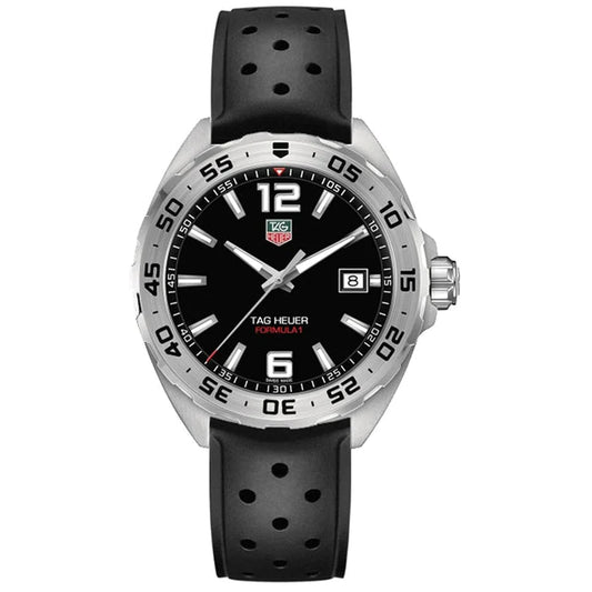 Tag Heuer Formula 1 Quartz Black Dial Black Rubber Strap Watch for Men -  WAZ1112.FT8023