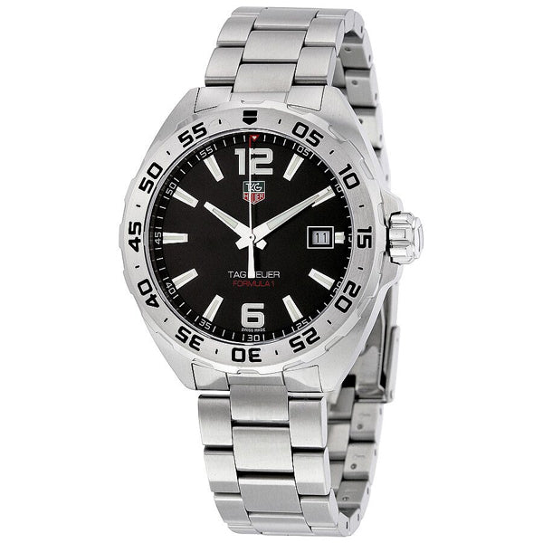 Tag Heuer Formula 1 Stainless Steel 41mm Black Dial Silver Steel Strap Watch for Men - WAZ1112.BA0875