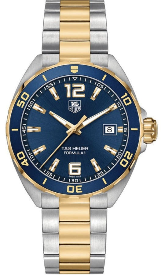 Tag Heuer Formula 1 Analog Quartz 41mm Blue Dial Two Tone Steel Strap Watch for Men - WAZ1120.BB0879