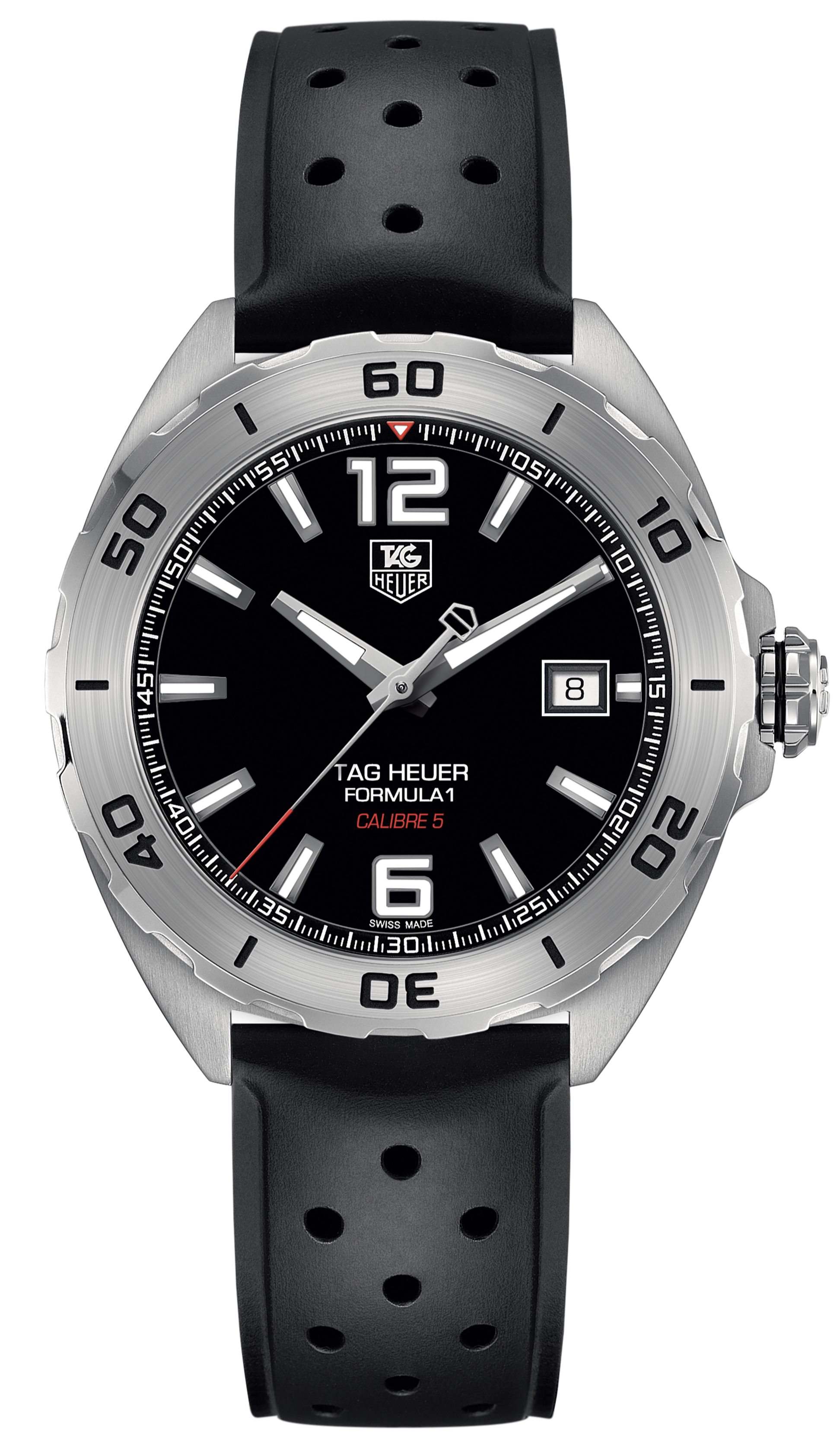 Tag Heuer Formula 1 Automatic 41mm Black Dial Black Rubber Strap Watch for Men - WAZ2113.FT8023