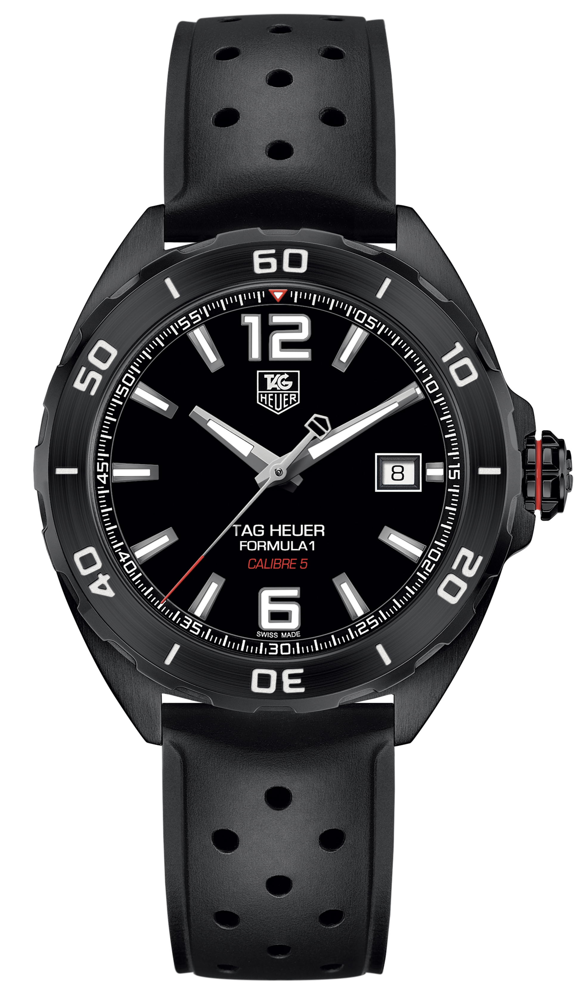 Tag Heuer Formula 1 Automatic 41mm Black Dial Black Rubber Strap Watch for Men - WAZ2115.FT8023