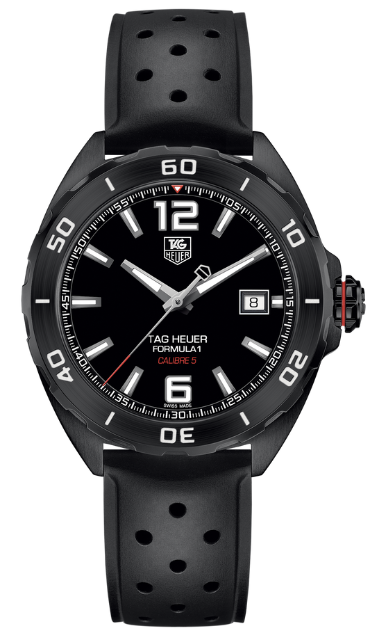 Tag Heuer Formula 1 Automatic 41mm Black Dial Black Rubber Strap Watch for Men - WAZ2115.FT8023