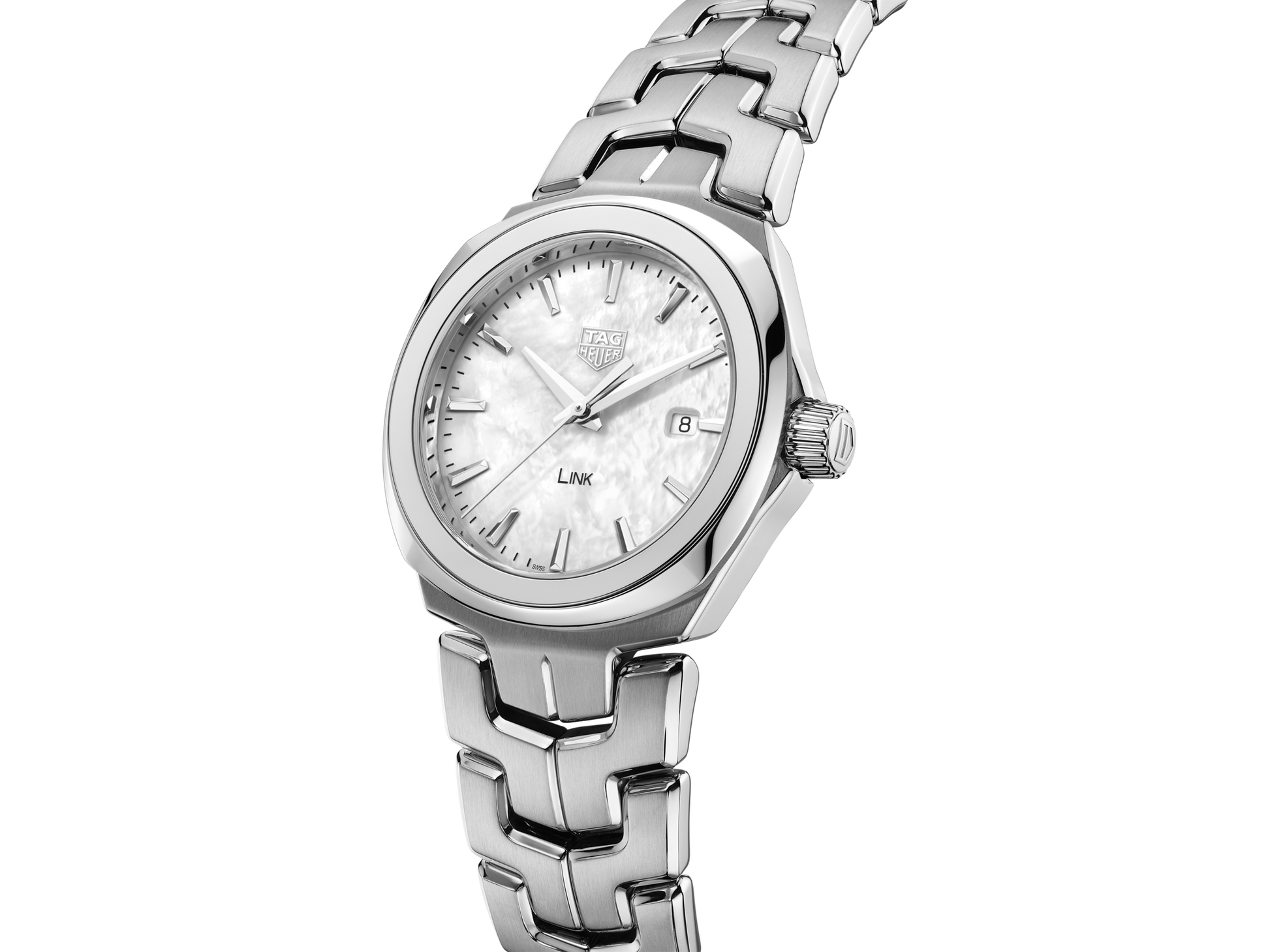 Tag Heuer Link Quartz Mother of Pearl Dial Silver Steel Strap Watch for Women - WBC1310.BA0600