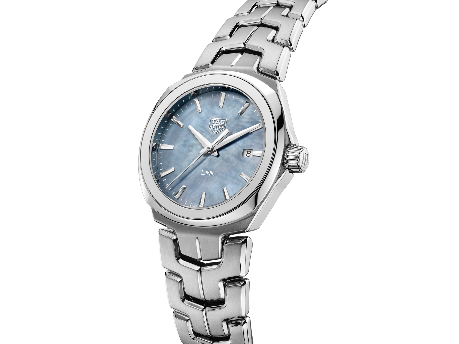 Tag Heuer Link Quartz Mother of Pearl Dial Silver Steel Strap Watch for Women - WBC1311.BA0600