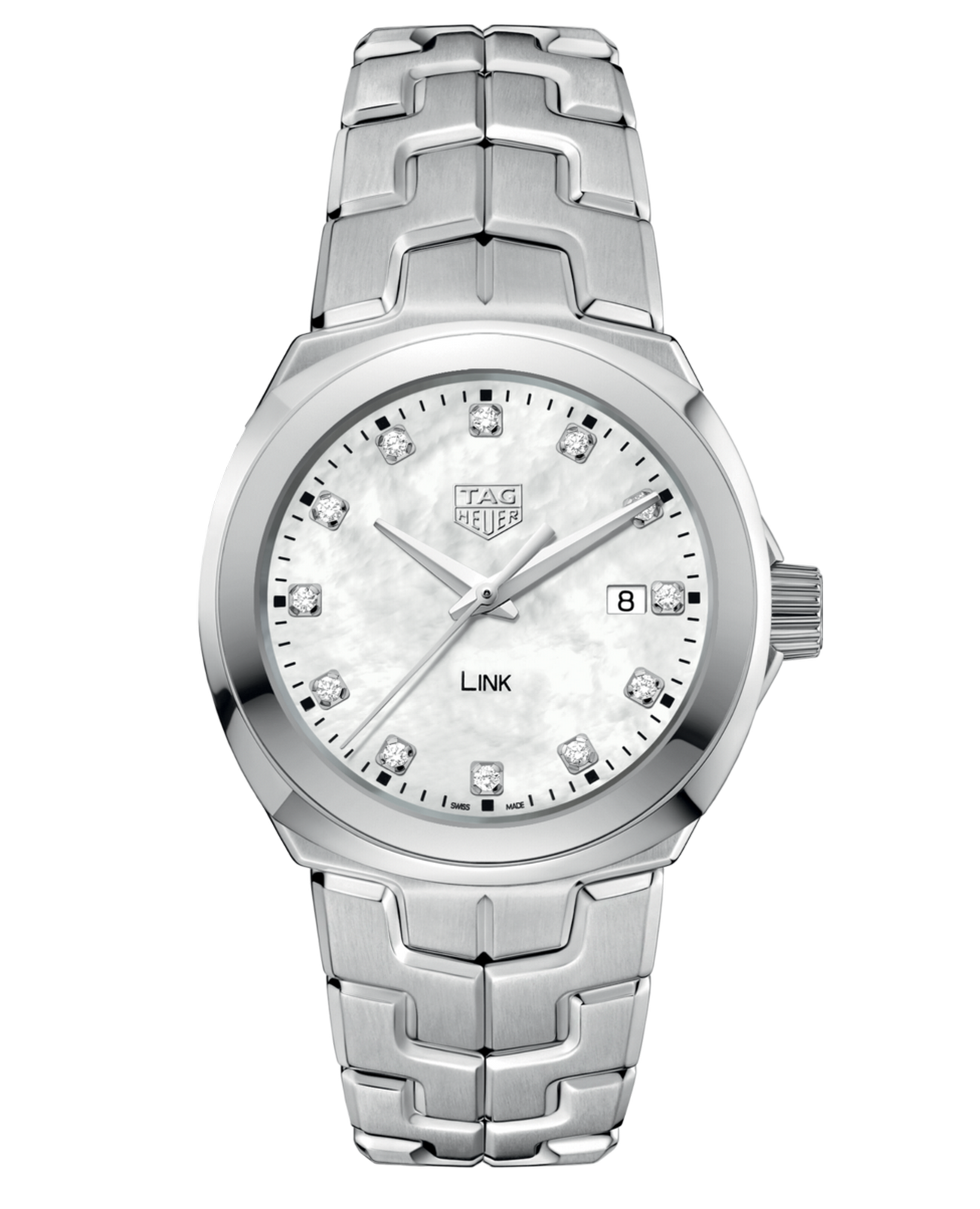 Tag Heuer Link Quartz Diamonds Mother of Pearl Dial Silver Steel Strap Watch for Women - WBC1312.BA0600