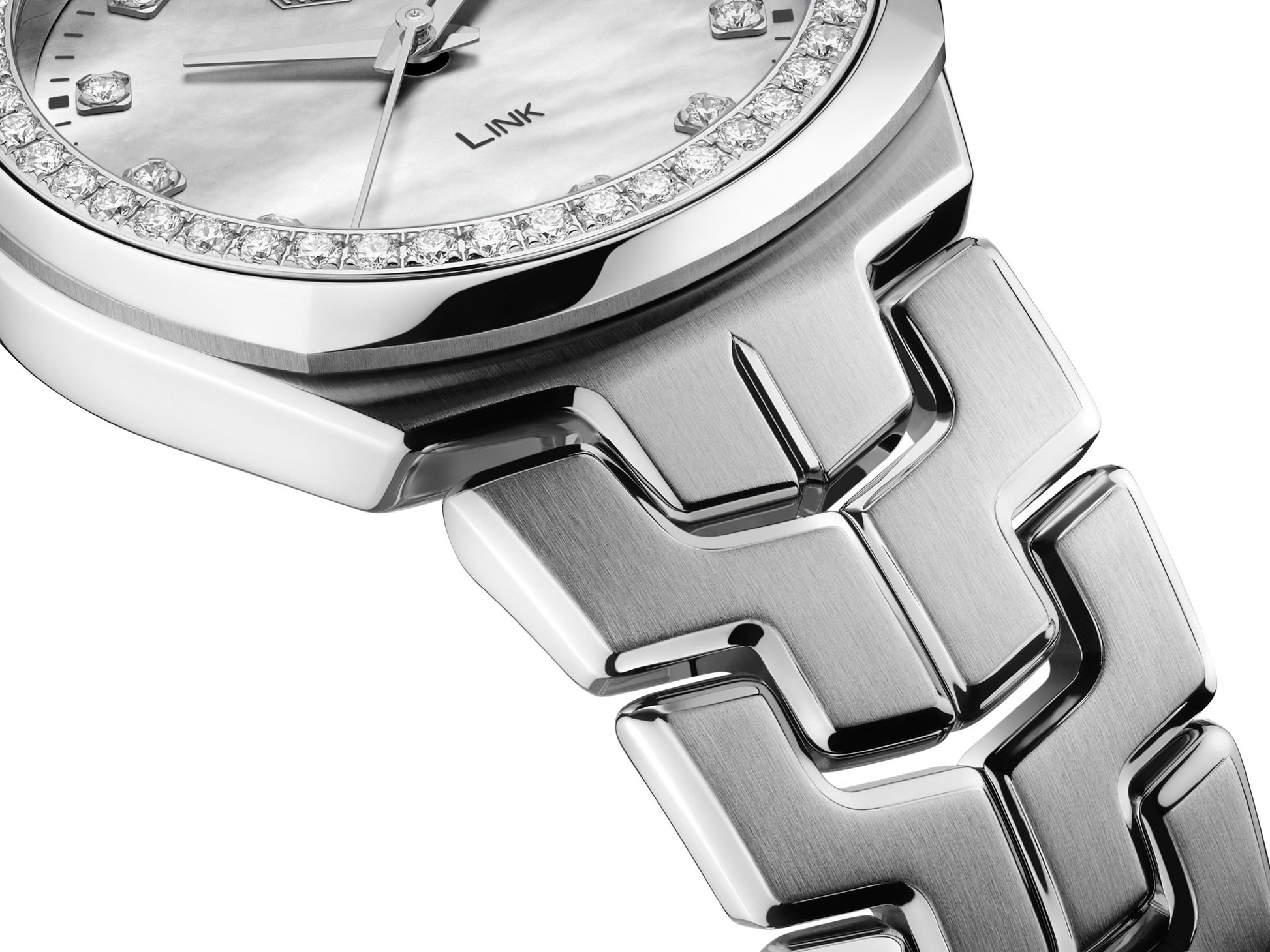 Tag Heuer Link Quartz Diamonds Mother of Pearl Dial Silver Steel Strap Watch for Women - WBC1316.BA0600