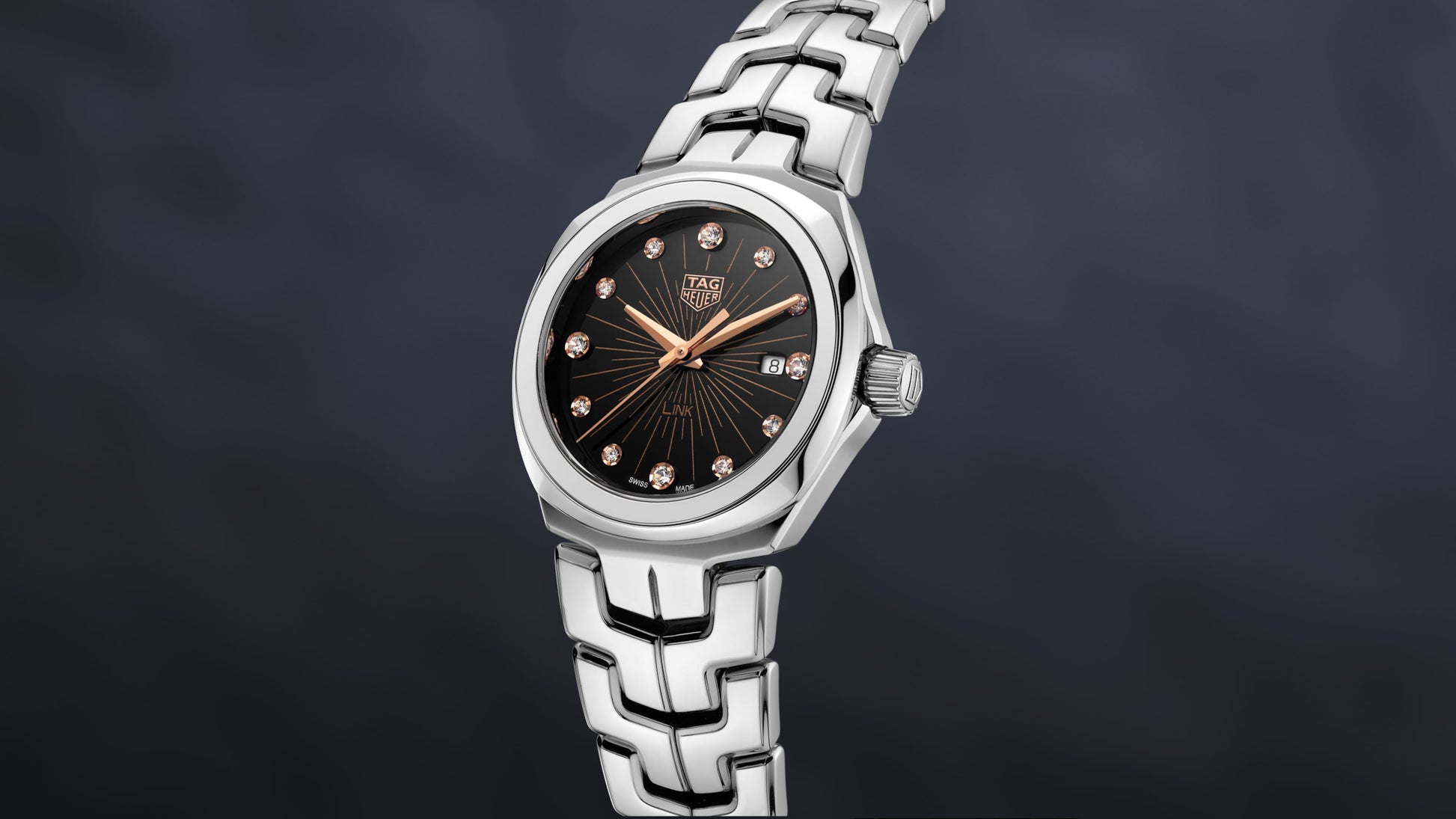 Tag Heuer Link Quartz Black Dial Silver Steel Strap Watch for Women - WBC131F.BA0649