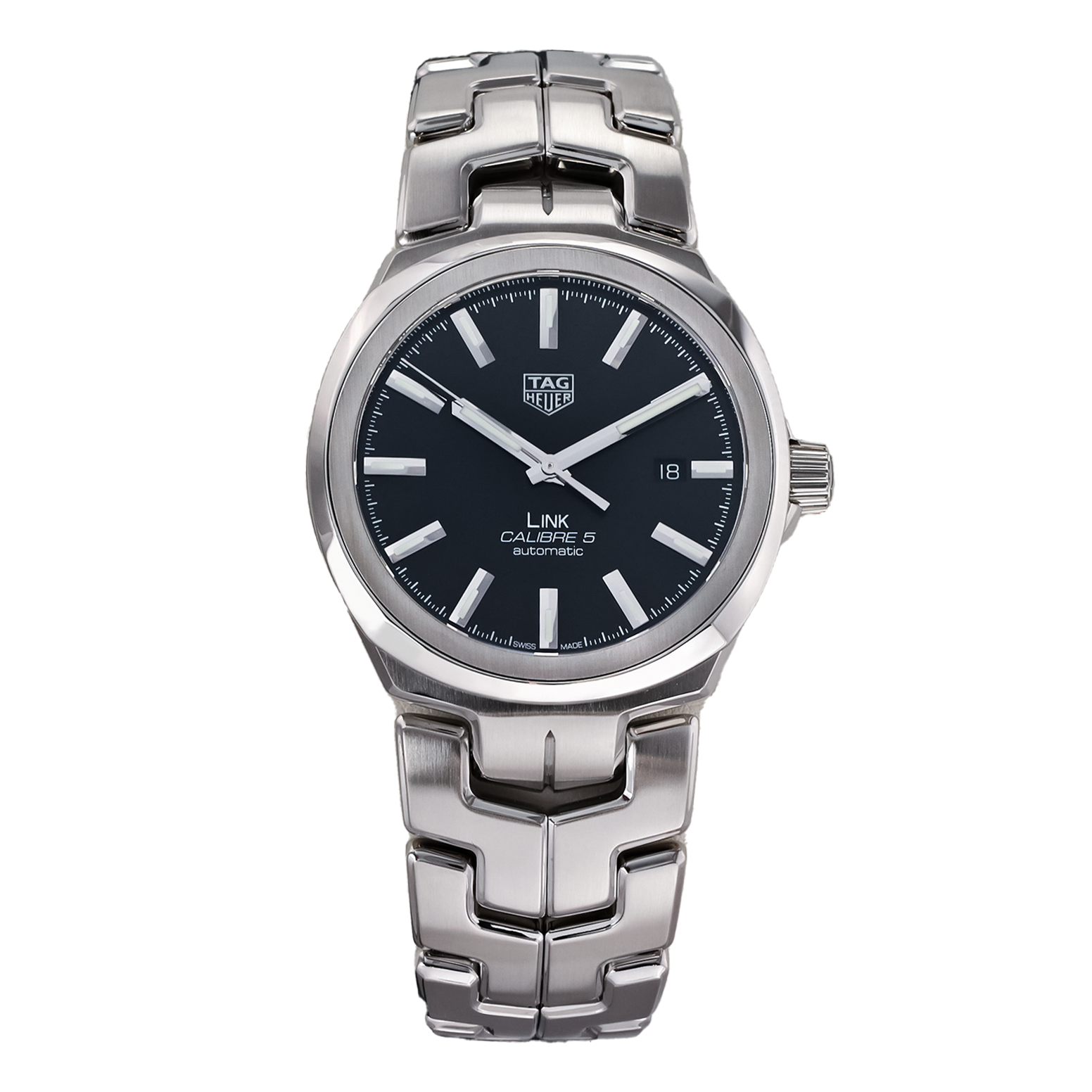 Tag Heuer Link Quartz Black Dial Silver Steel Strap Watch for Women - WBC2110.BA0603