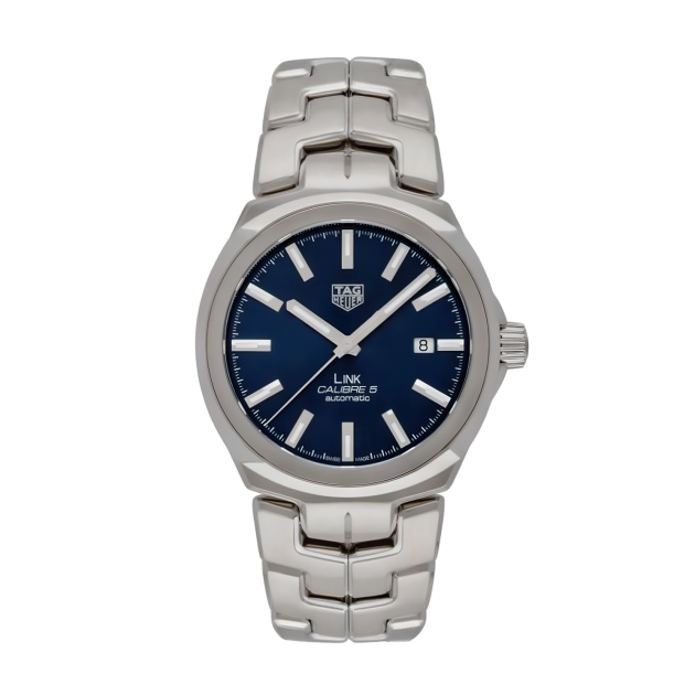 Tag Heuer Link Automatic Blue Dial Silver Steel Strap Watch for Men - WBC2112.BA0603