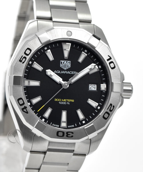 Tag Heuer Aquaracer Black Dial Silver Steel Strap Watch for Men - WBD1110.BA0928