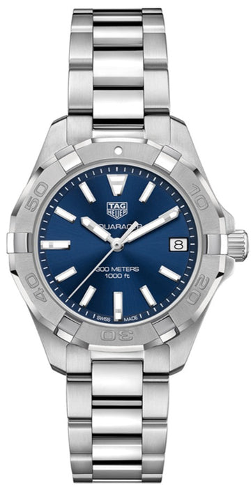 Tag Heuer Aquaracer Quartz 32mm Blue Dial Silver Steel Strap Watch for Women - WBD1312.BA0740