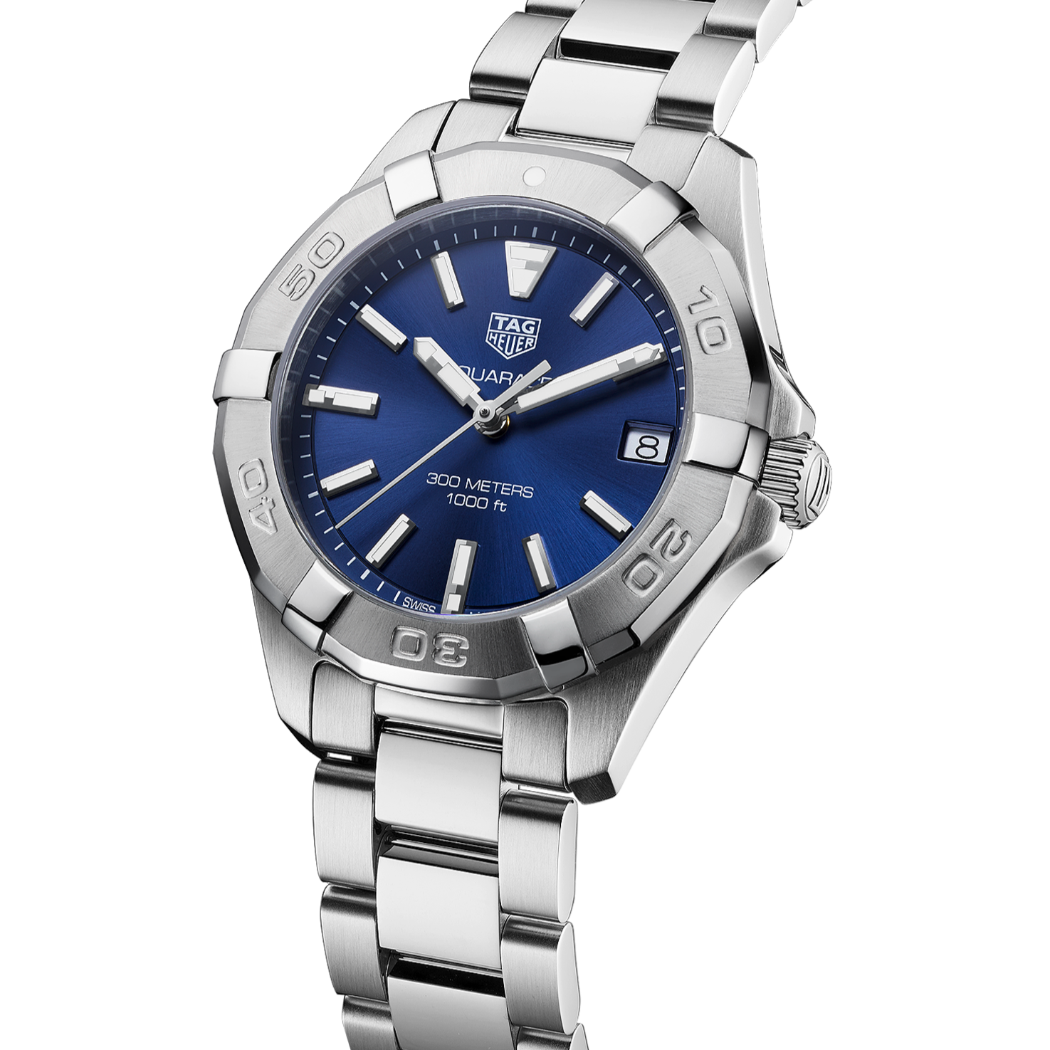 Tag Heuer Aquaracer Quartz 32mm Blue Dial Silver Steel Strap Watch for Women - WBD1312.BA0740