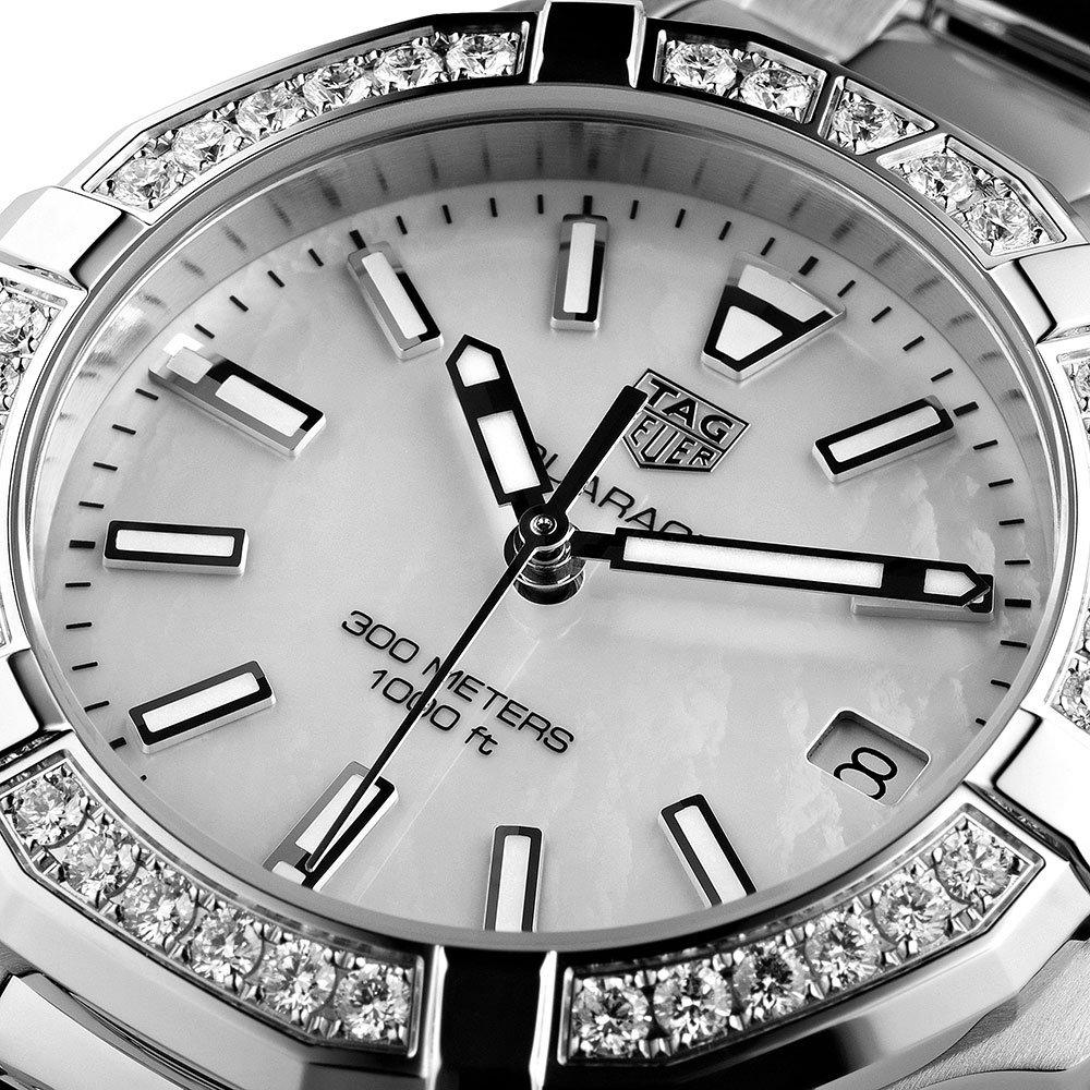 Tag Heuer Aquaracer 35mm Diamond White Dial Two Tone Steel Strap Watch for Women - WAY131F.BA0914