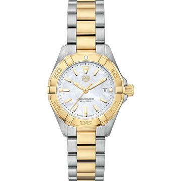 Tag Heuer Aquaracer Quartz Diamonds Mother of Pearl Dial Two Tone Steel Strap Watch for Men - WBD1422.BB0321