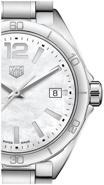 Tag Heuer Formula 1 35mm White Mother of Pearl Dial Silver Steel Strap Watch for Women - WBJ1318.BA0666