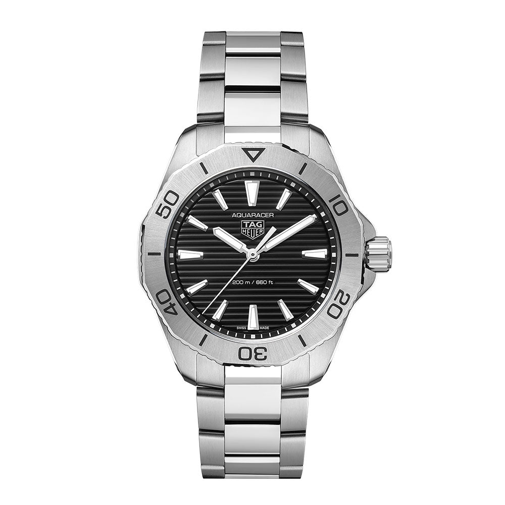 Tag Heuer Aquaracer Professional 200 Quartz Black Dial Silver Steel Strap Watch for Men - WBP1110.BA0627