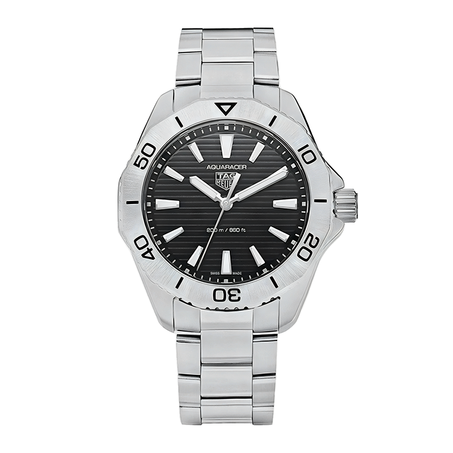 Tag Heuer Aquaracer Professional 200 Quartz Black Dial Silver Steel Strap Watch for Men - WBP1110.BA0627