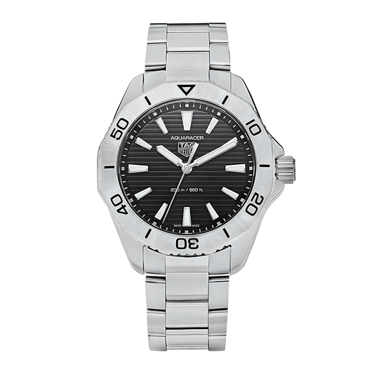 Tag Heuer Aquaracer Professional 200 Quartz Black Dial Silver Steel Strap Watch for Men - WBP1110.BA0627