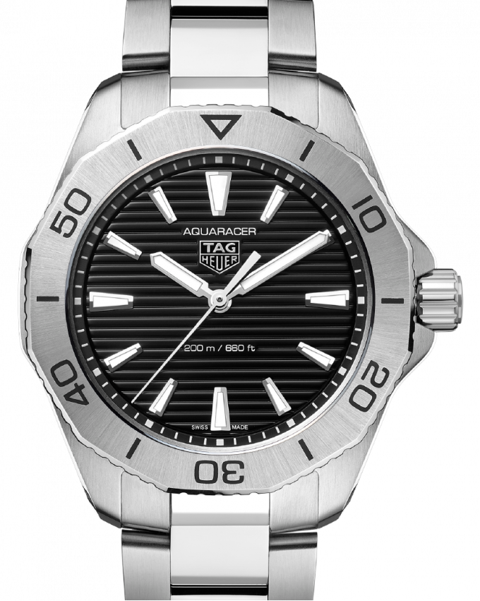 Tag Heuer Aquaracer Professional 200 Quartz Black Dial Silver Steel Strap Watch for Men - WBP1110.BA0627