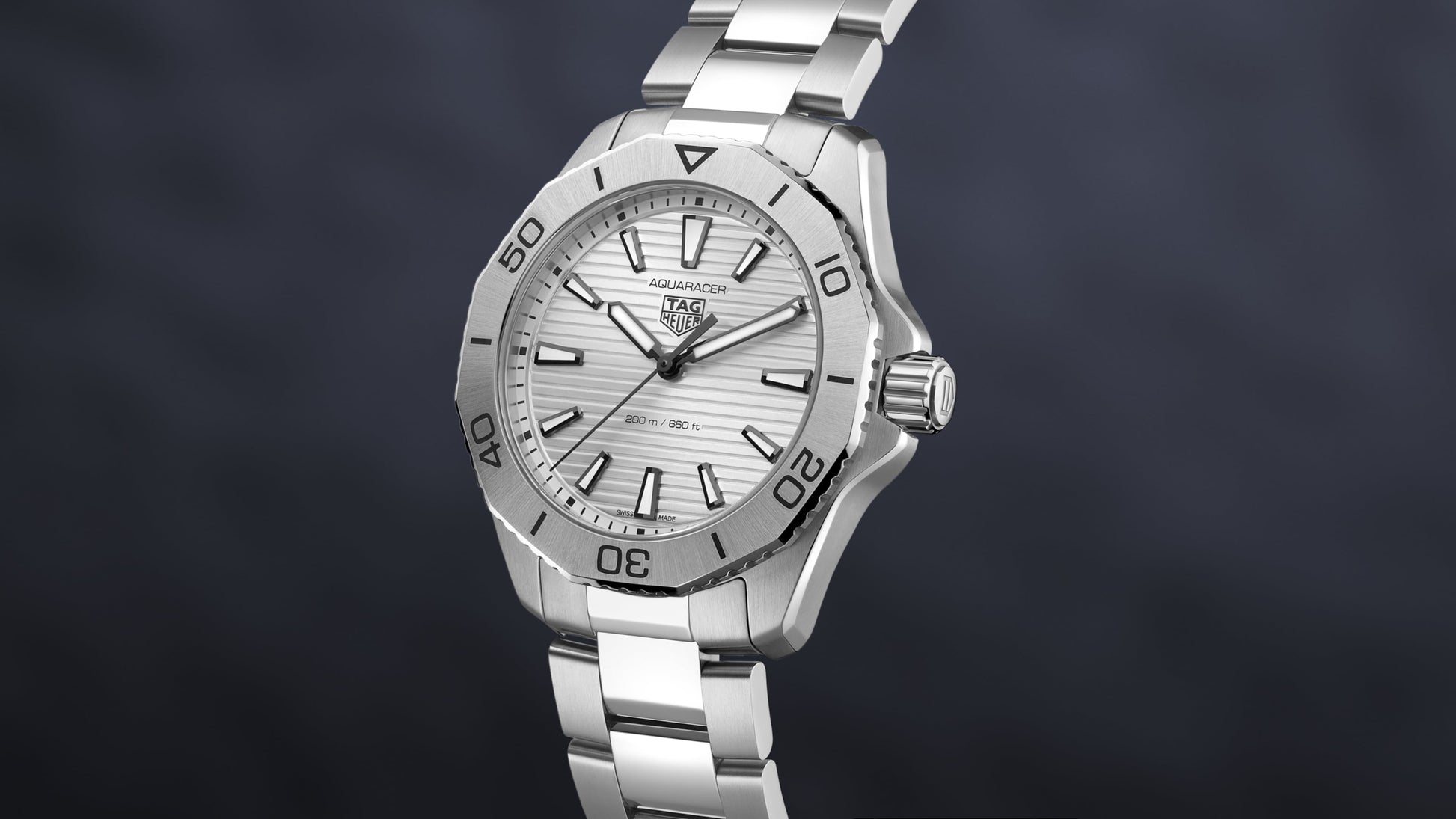 Tag Heuer Aquaracer Professional 200 Quartz Silver Dial Silver Steel Strap Watch for Men - WBP1111.BA0627