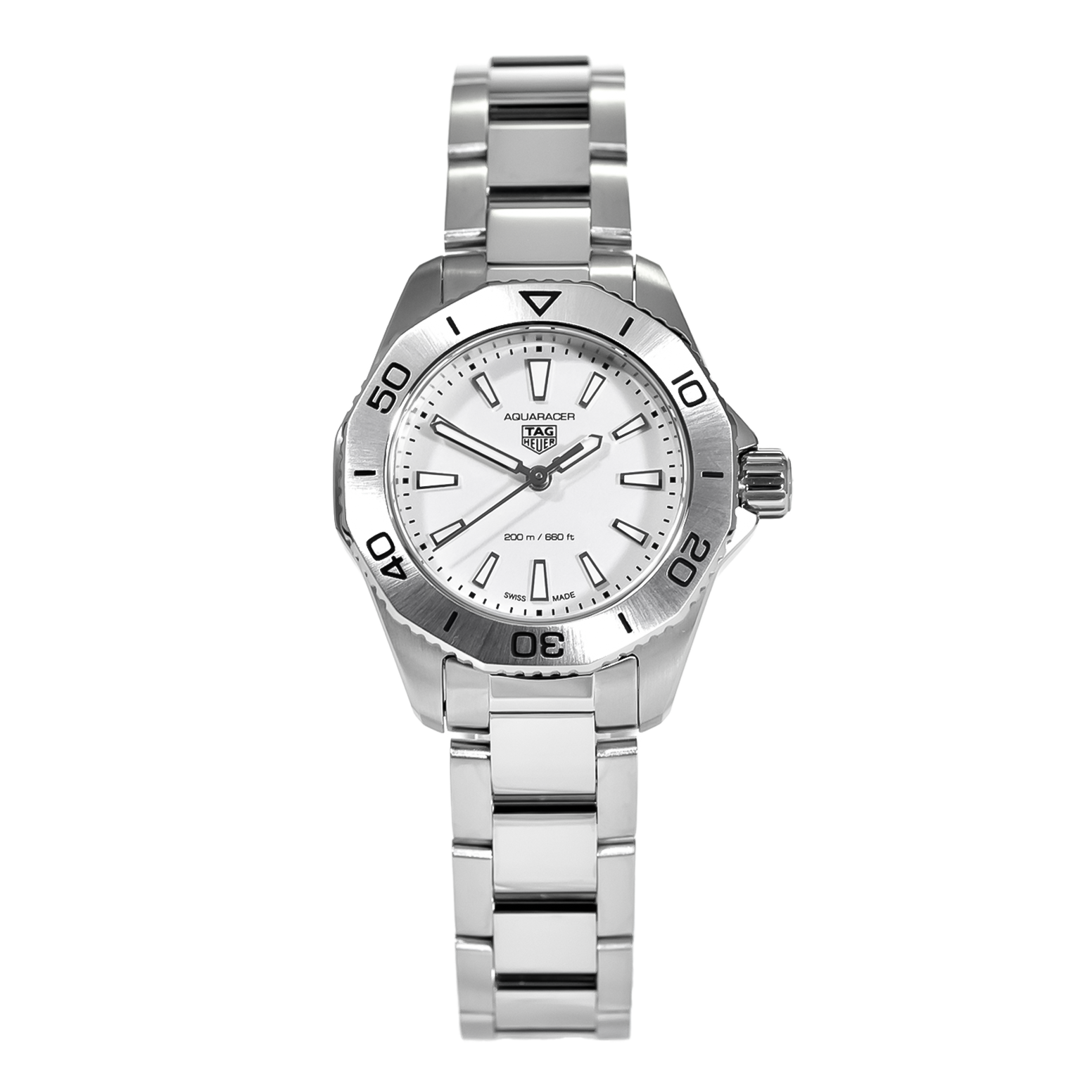 Tag Heuer Aquaracer Professional 200 Quartz White Dial Silver Steel Strap Watch for Women - WBP1411.BA0622