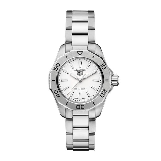 Tag Heuer Aquaracer Professional 200 Quartz White Dial Silver Steel Strap Watch for Women - WBP1411.BA0622