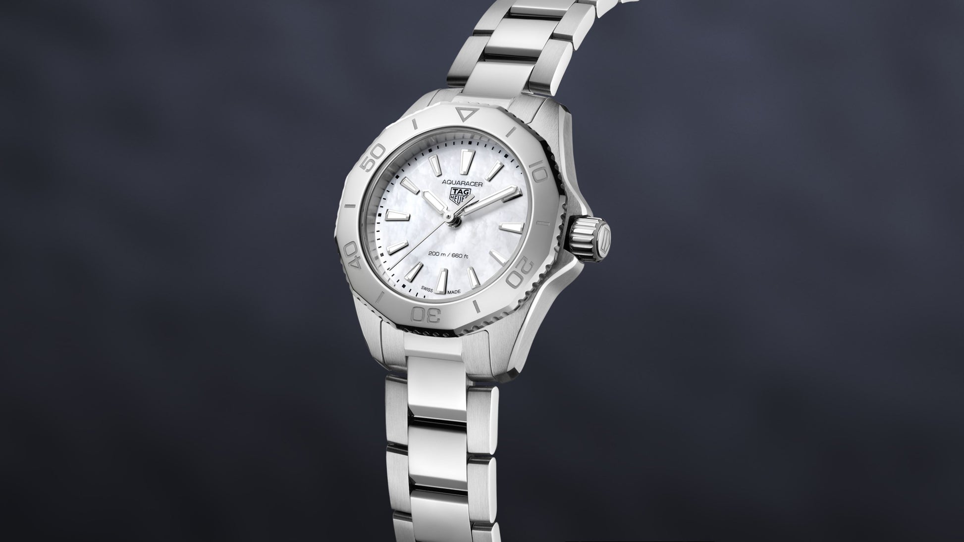 Tag Heuer Aquaracer Professional 200 Quartz Mother of Pearl Dial Silver Steel Strap Watch for Women - WBP1418.BA0622