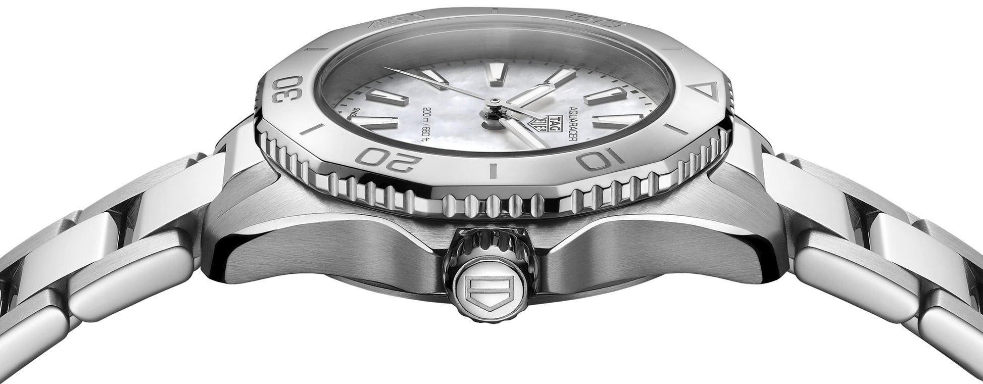 Tag Heuer Aquaracer Professional 200 Quartz Mother of Pearl Dial Silver Steel Strap Watch for Women - WBP1418.BA0622