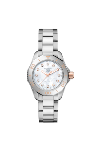 Tag Heuer Aquaracer Professional 200 Quartz Diamonds White Dial Silver Steel Strap Watch for Women - WBP1450.BA0622