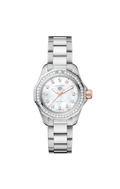 Tag Heuer Aquaracer Professional 200 Quartz Diamonds Mother of Pearl Dial Silver Steel Strap Watch for Women - WBP1451.BA0622