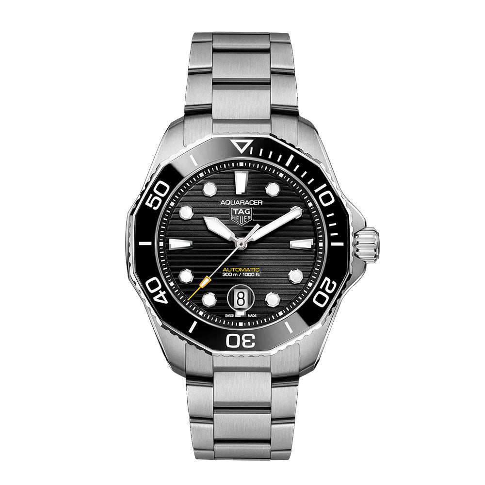 Tag Heuer Aquaracer Professional 300 Automatic Black Dial Silver Steel Strap Watch for Men - WBP201A.BA0632