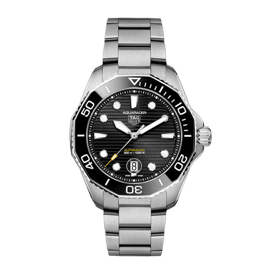 Tag Heuer Aquaracer Professional 300 Automatic Black Dial Silver Steel Strap Watch for Men - WBP201A.BA0632