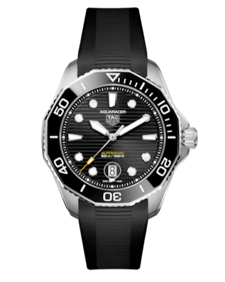 Tag Heuer Aquaracer Professional 300 Automatic Black Dial Black Rubber Strap Watch for Men - WBP201A.FT6197