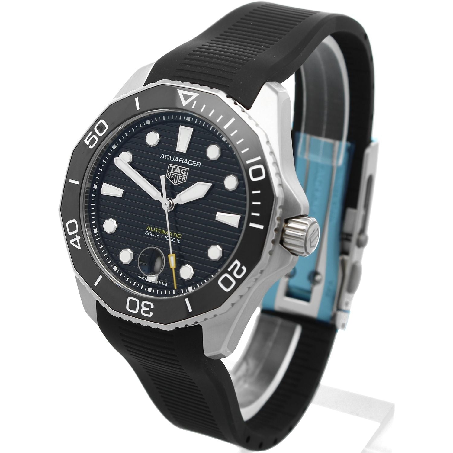 Tag Heuer Aquaracer Professional 300 Automatic Black Dial Black Rubber Strap Watch for Men - WBP201A.FT6197