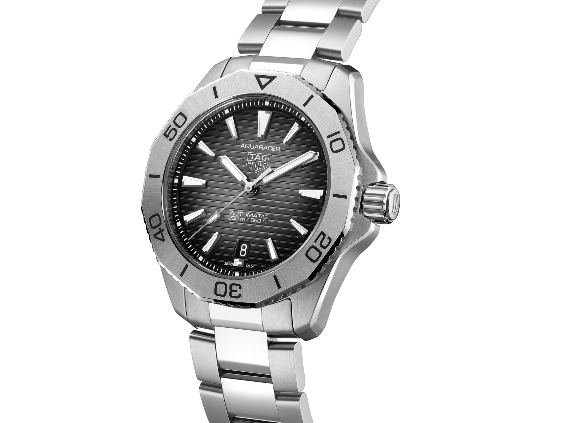 Tag Heuer Aquaracer Professional 200 Automatic Black Dial Silver Steel Strap Watch for Men - WBP2110.BA0627