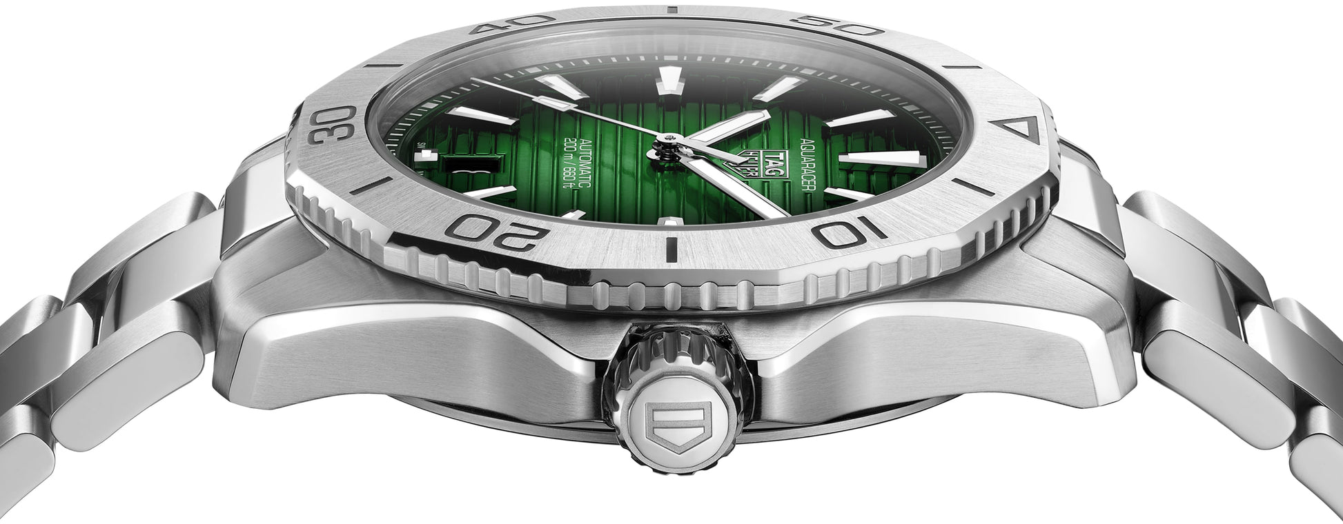 Tag Heuer Aquaracer Professional 200 Automatic Green Dial Silver Steel Strap Watch for Men - WBP2115.BA0627