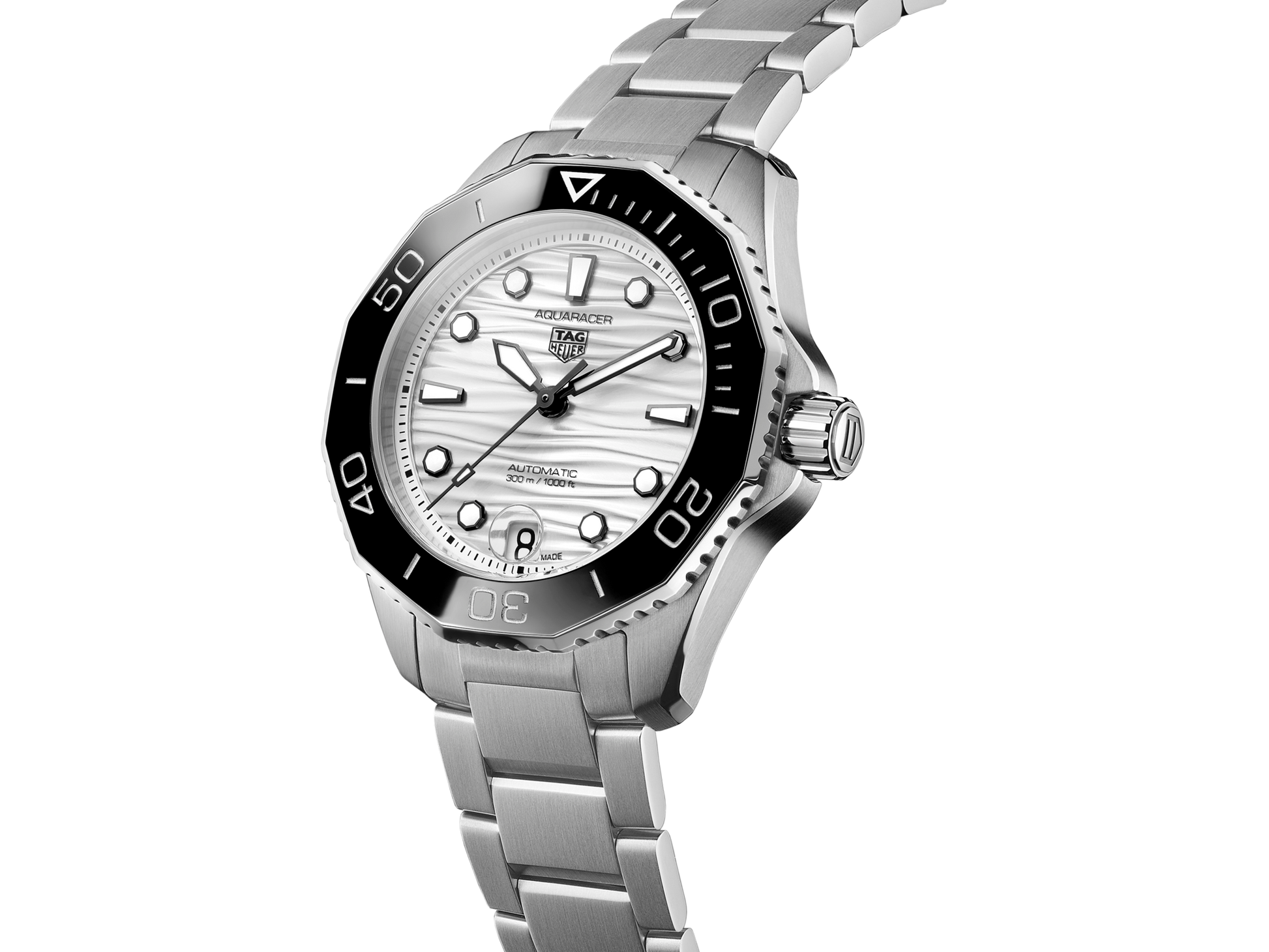 Tag Heuer Aquaracer Professional 300 Automatic White Dial Silver Steel Strap Watch for Men - WBP231C.BA0626