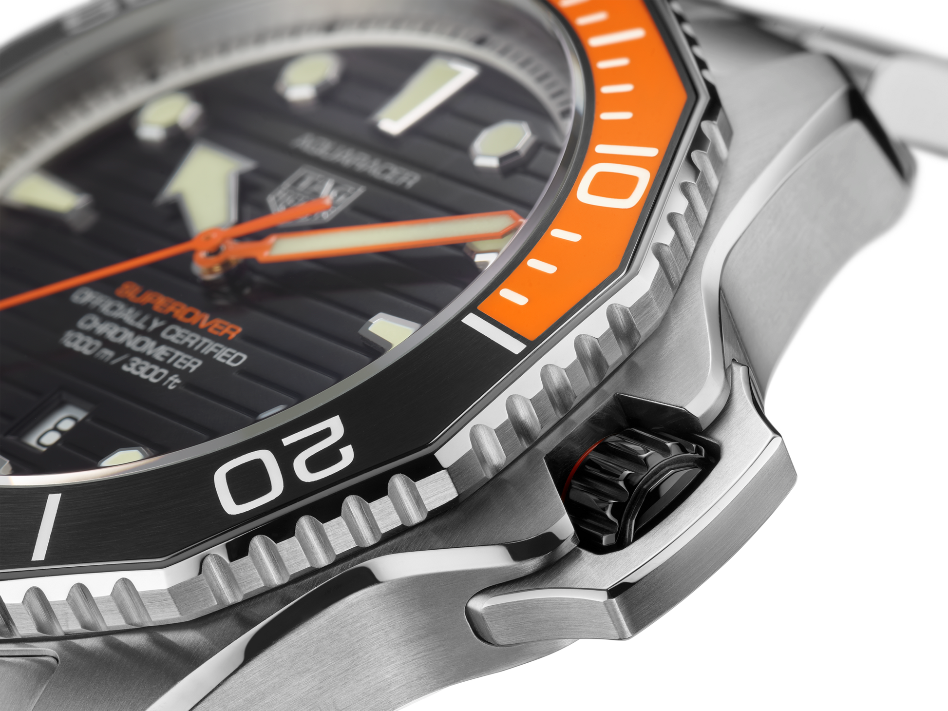 Tag Heuer Aquaracer Professional 1000 Superdiver Automatic Black Dial Silver Steel Strap Watch for Men - WBP5A8A.BF0619