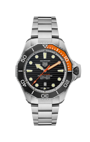 Tag Heuer Aquaracer Professional 1000 Superdiver Automatic Black Dial Silver Steel Strap Watch for Men - WBP5A8A.BF0619