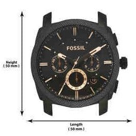 Fossil Machine Chronograph Black Dial Black Steel Strap Watch for Men - FS4682