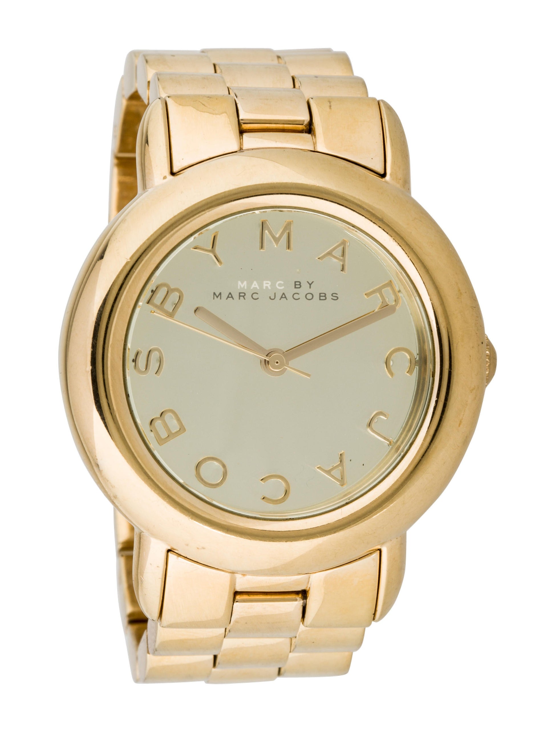 Marc Jacobs Marci Gold Dial Gold Ion Plated Stainless Steel Strap Watch for Women - MBM3098