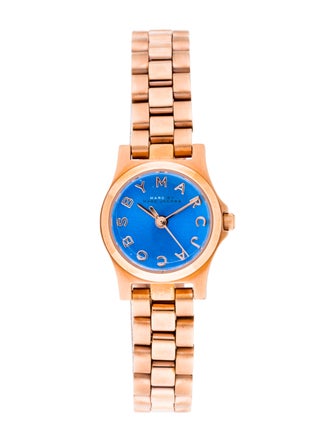 Marc Jacobs Henry Dinky Blue Dial Rose Gold Stainless Steel Strap Watch for Women - MBM3204