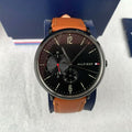 Tommy Hilfiger Brooklyn Quartz Black Dial Brown Leather Strap Watch for Men - 1791510