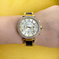 Michael Kors Parker Gold Dial Two Tone Steel Strap Watch for Women - MK6238